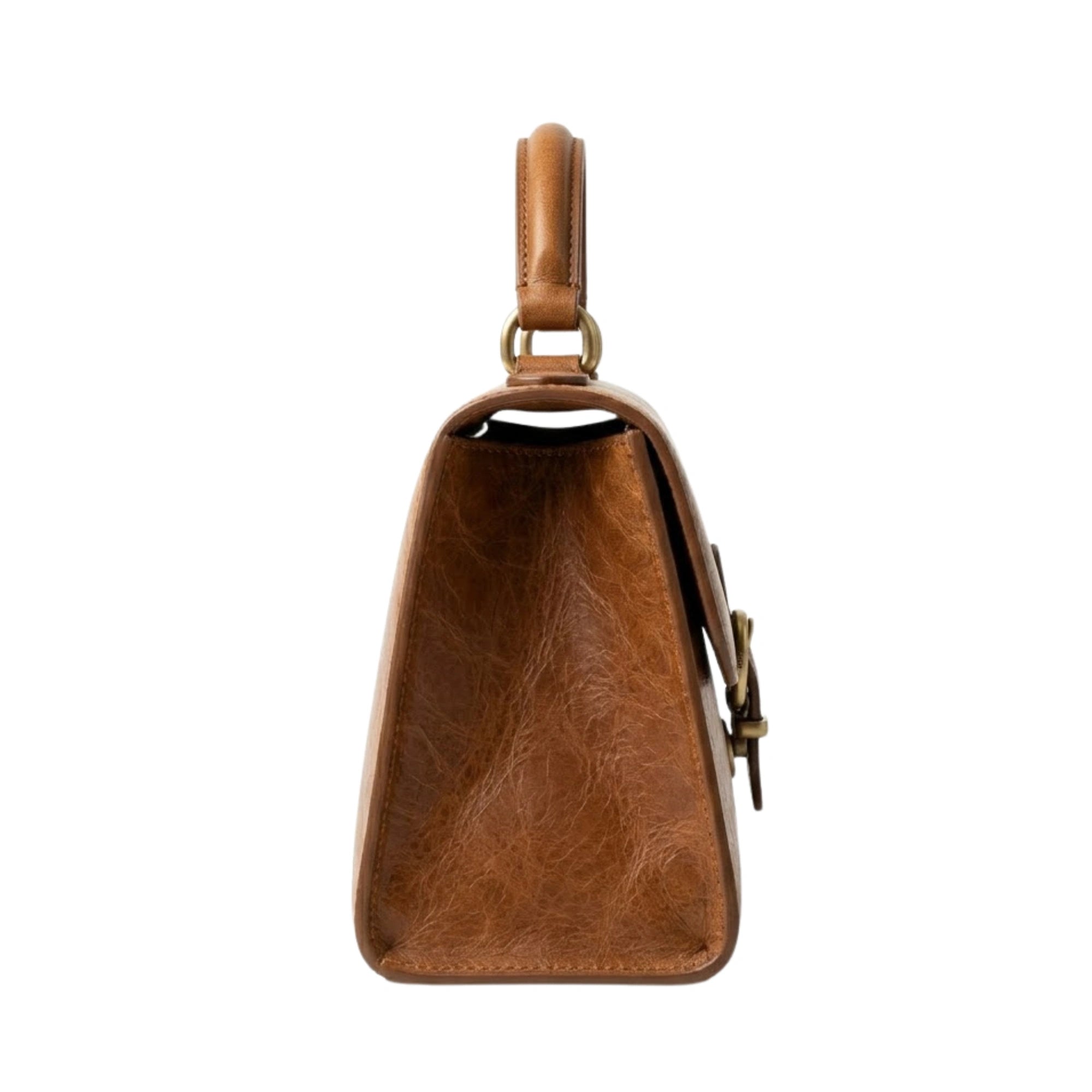 Cutbytwo Leather Structured Top Handle Handbag