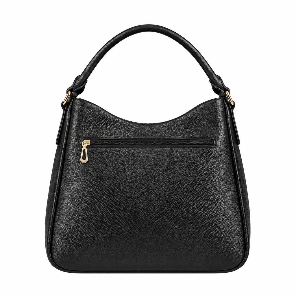 Cutbytwo Black Leather Shoulder Handbag