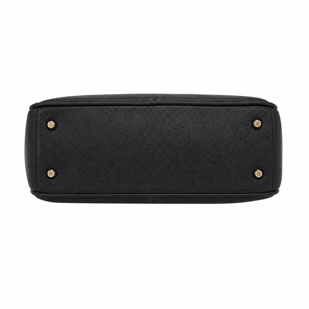 Cutbytwo Black Leather Shoulder Handbag