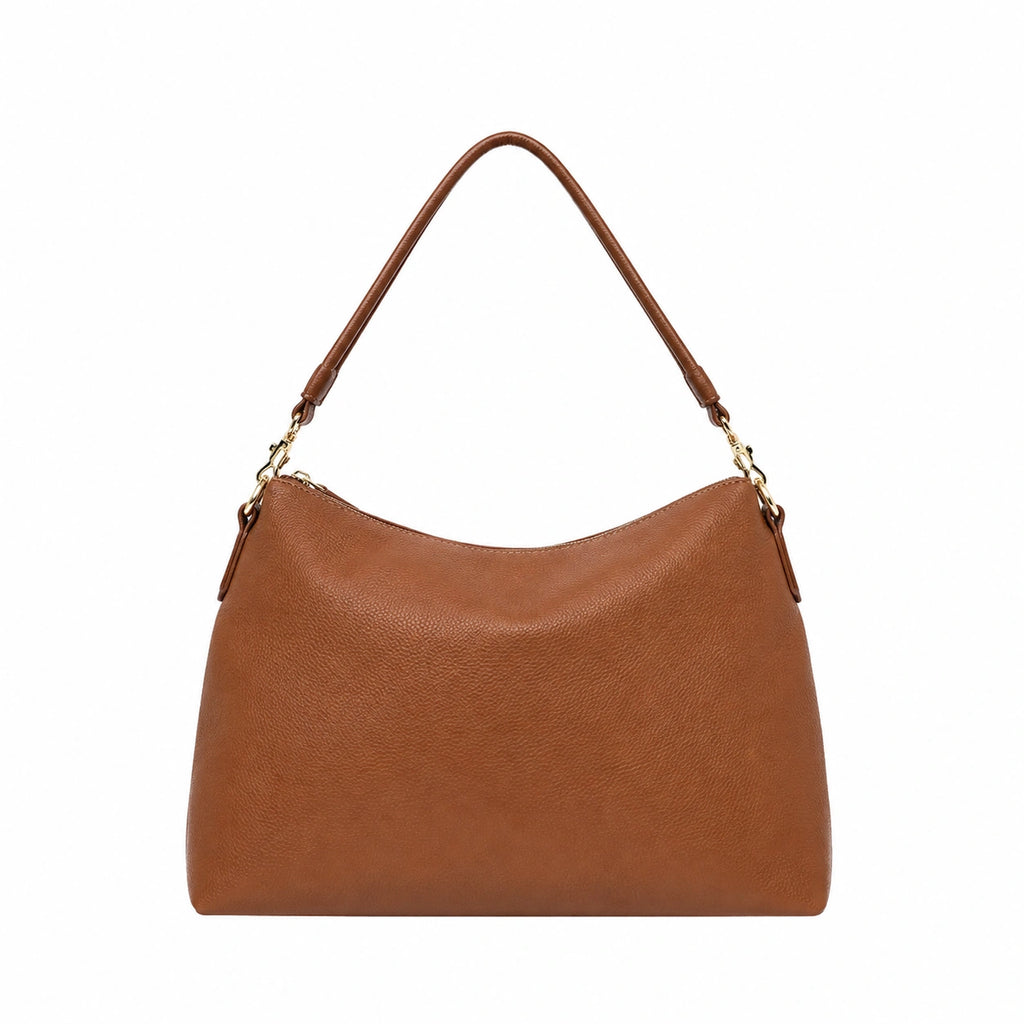 Cutbytwo Brown Grain Leather Shoulder Bag