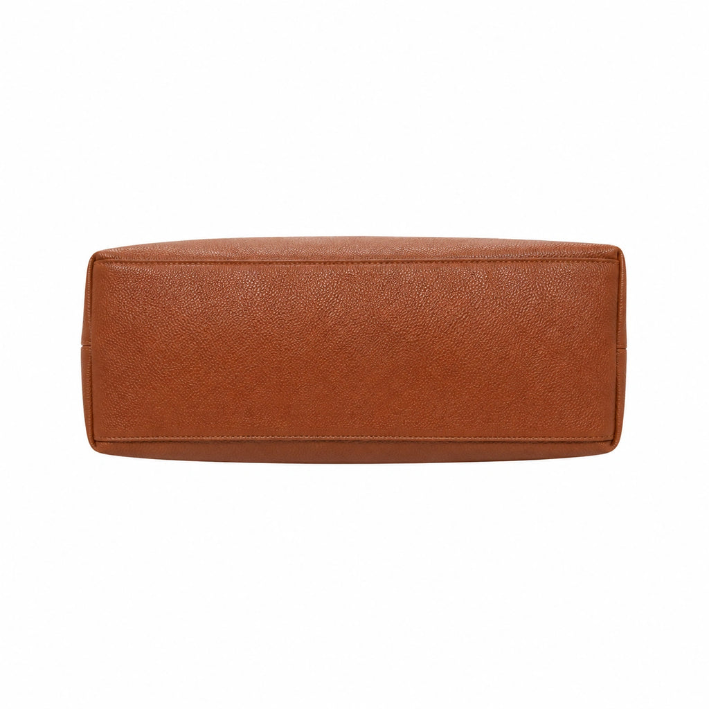 Cutbytwo Brown Grain Leather Shoulder Bag
