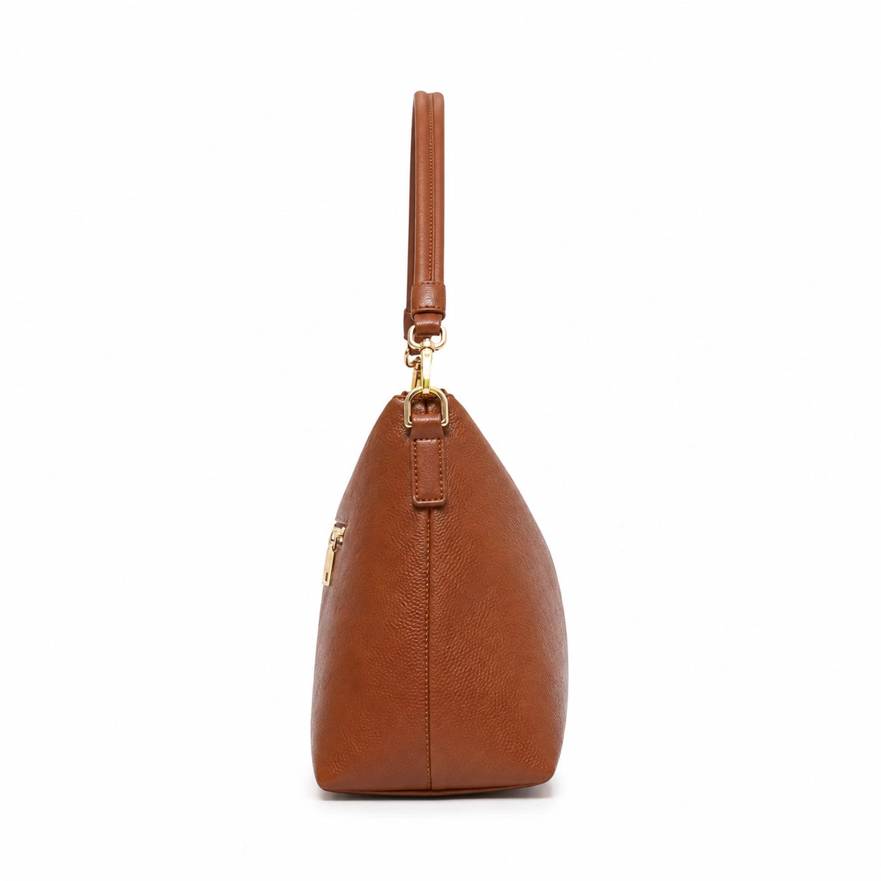 Cutbytwo Brown Grain Leather Shoulder Bag
