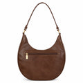 Cutbytwo Brown Leather Crescent Shoulder Bag