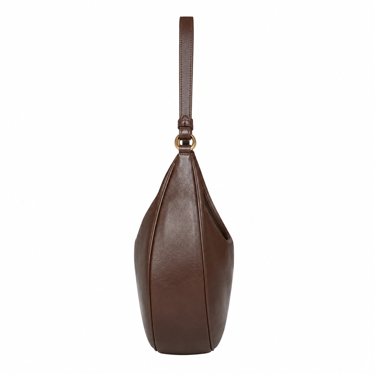 Cutbytwo Brown Leather Crescent Shoulder Bag