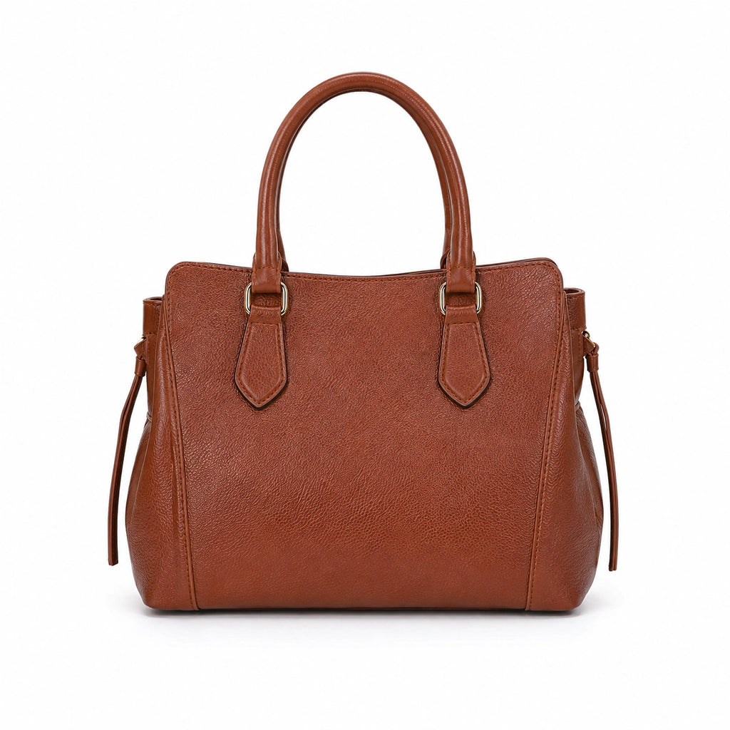 Cutbytwo Brown Leather Satchel Handbag