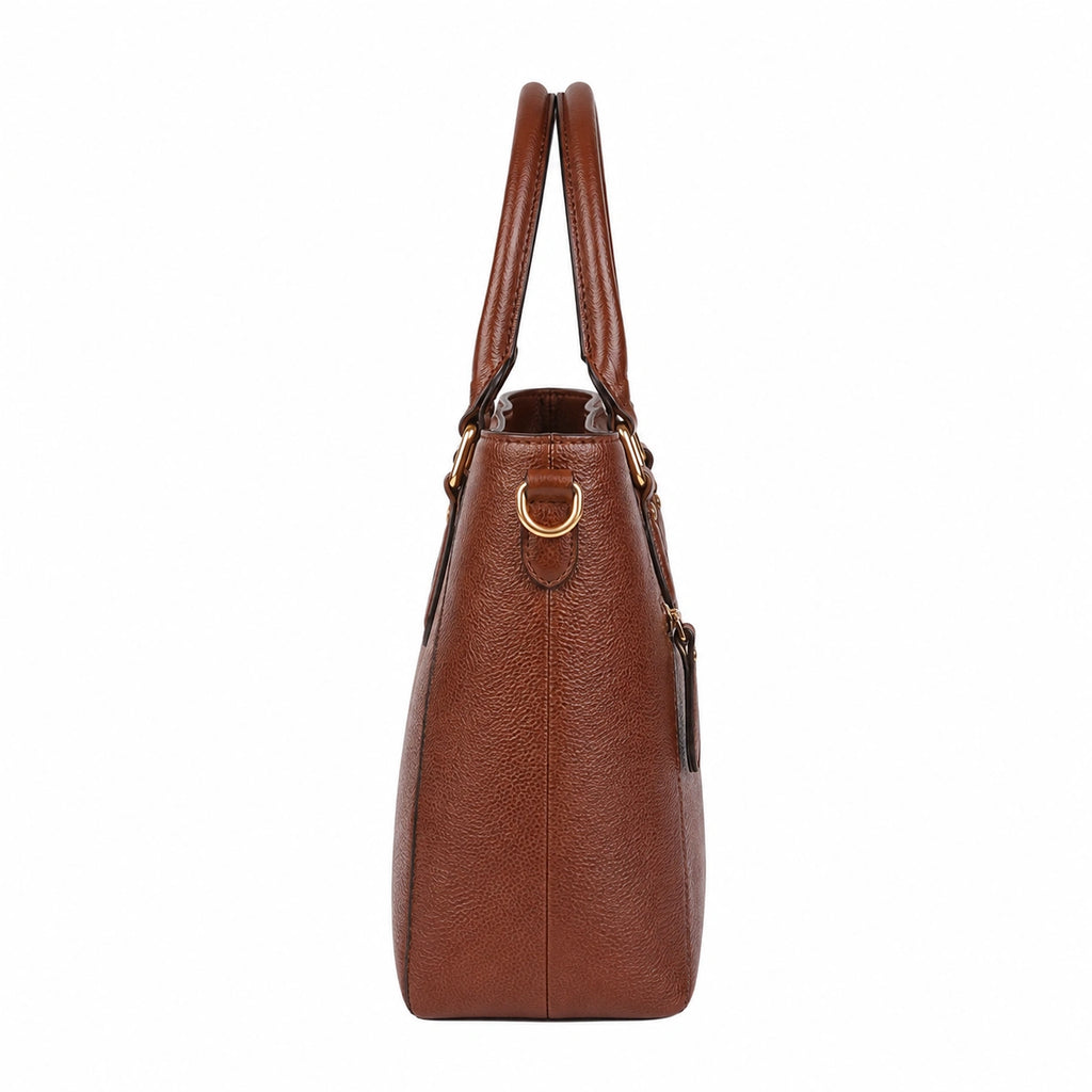 Cutbytwo Brown Leather Tote Handbag