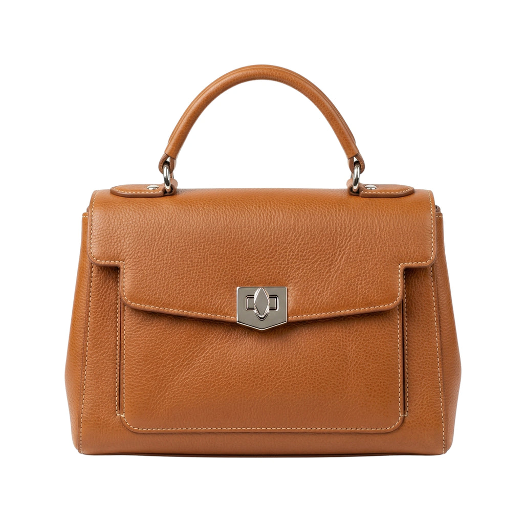 Cutbytwo Leather Pebbled Top Handle Handbag