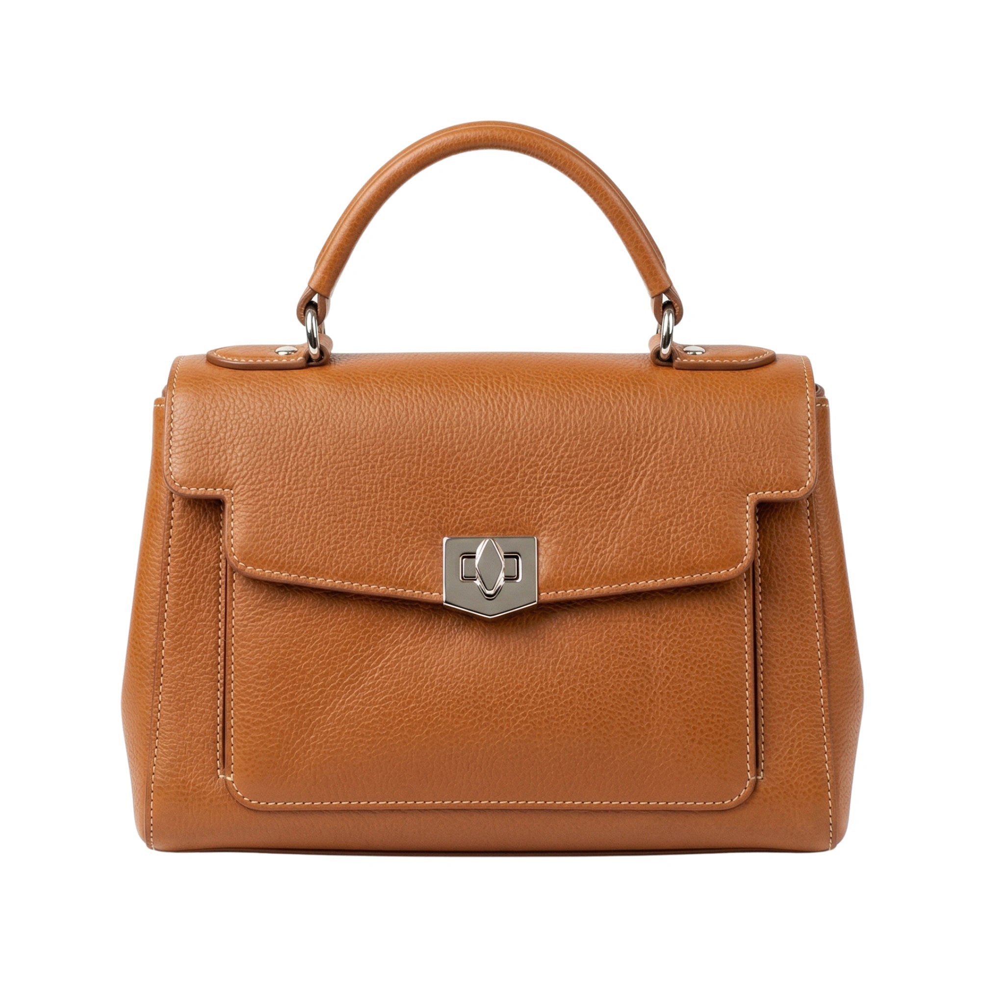 Cutbytwo Leather Pebbled Top Handle Handbag